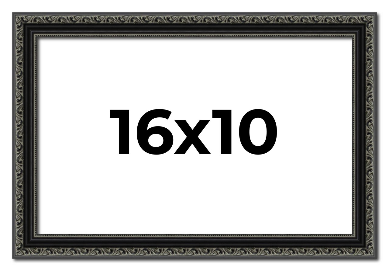 Antique Black Picture Frame - UV Acrylic, Backing Board, Hanging Hardware Included